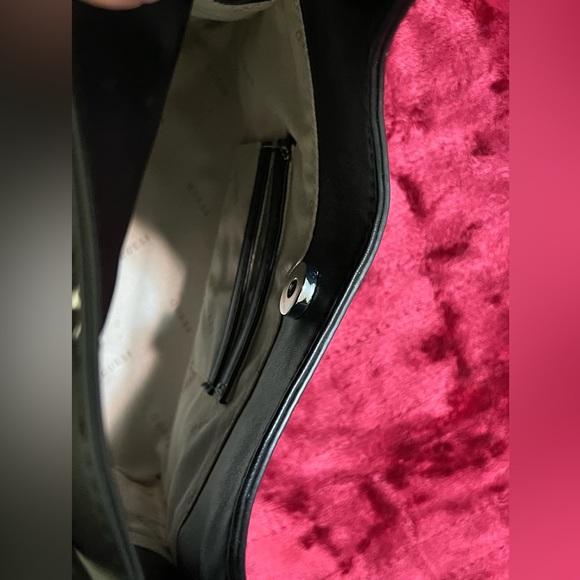 Black Faux Leather GUESS Shoulder Bag - Picture 6 of 8